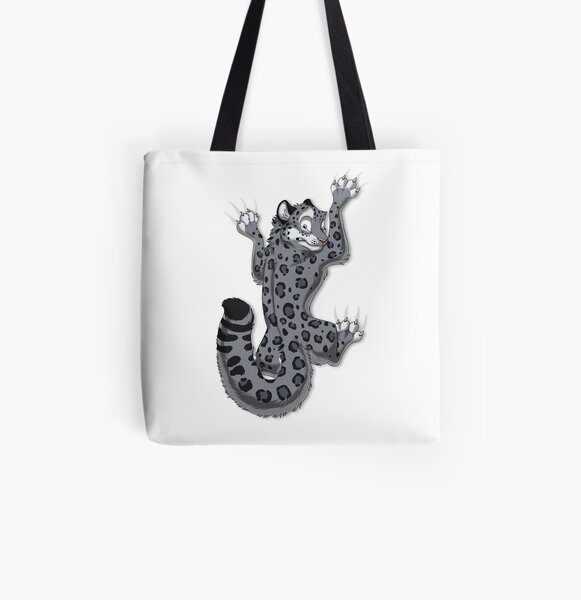 Clinging Snow Leopard All Over Print Tote Bag