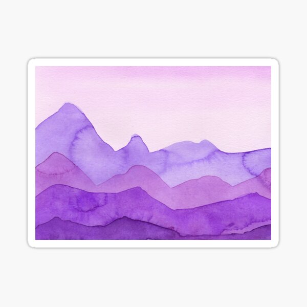 Berge in Violett, Magenta, Lila, Sticker