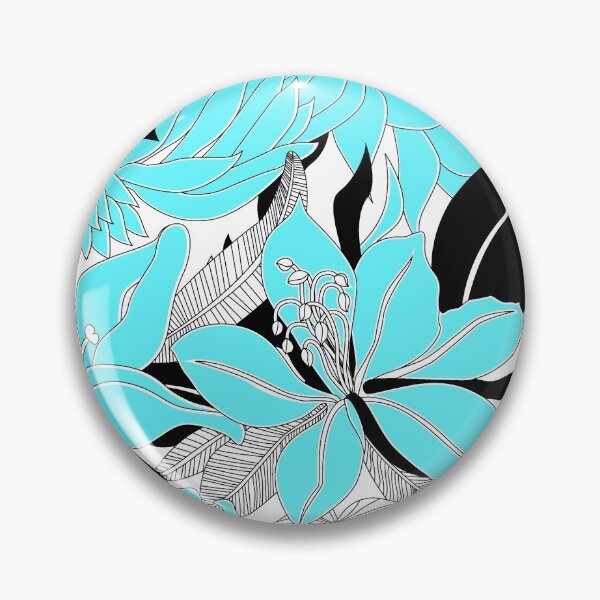 Item preview, Contour Hawaii Tropical Lily and Protea Floral - Aqua & Black designed and sold by DriveIndustries.