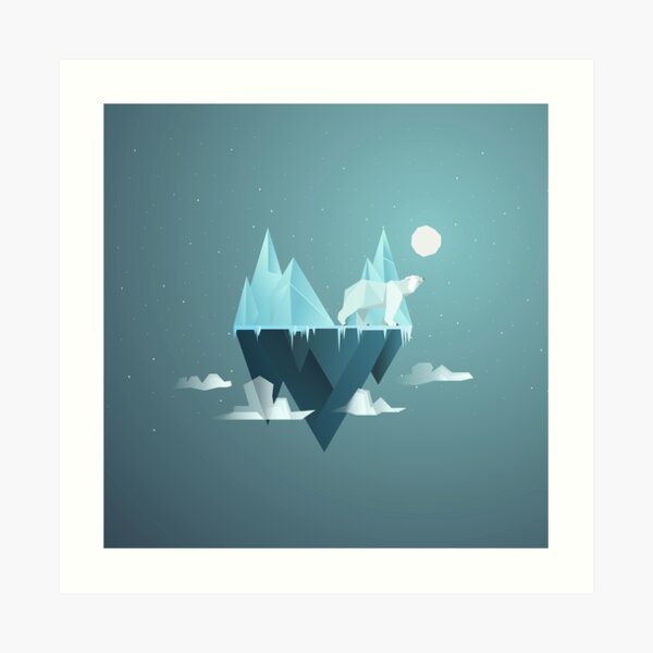 Low Poly Polar Bear Art Print