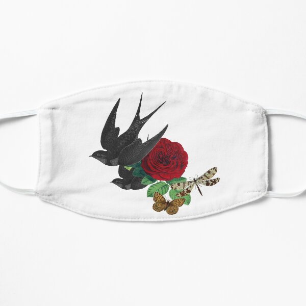 Vintage Swallows and Rose Mask