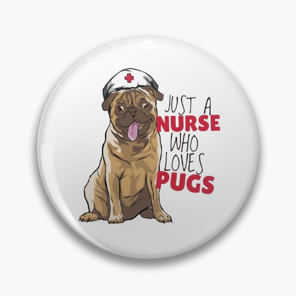 Artikelvorschau, Mops - Nur eine Krankenschwester, die Möpse liebt entworfen und verkauft von Cute and Funny Animal Art Designs.