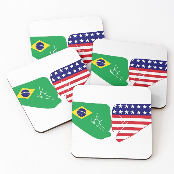 Item preview, Brazil & USA Fist Bump Patriot Flag Series designed and sold by Carbon-Fibre Media.