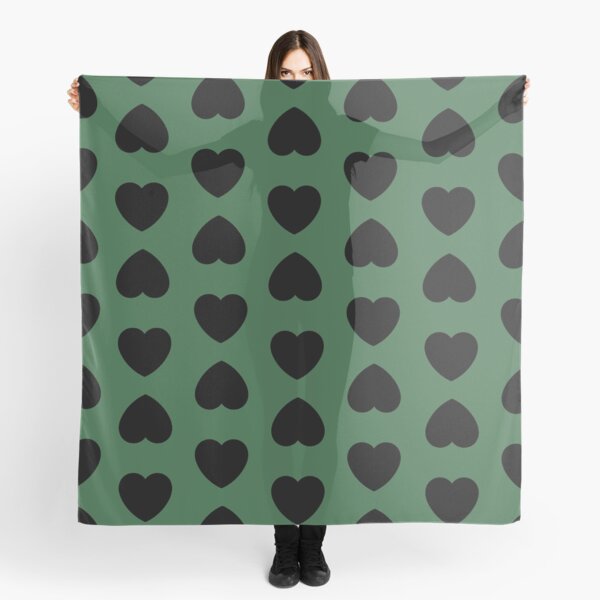 Item preview, Black Hearts Pattern on a Green Background  designed and sold by OneThreeSix.