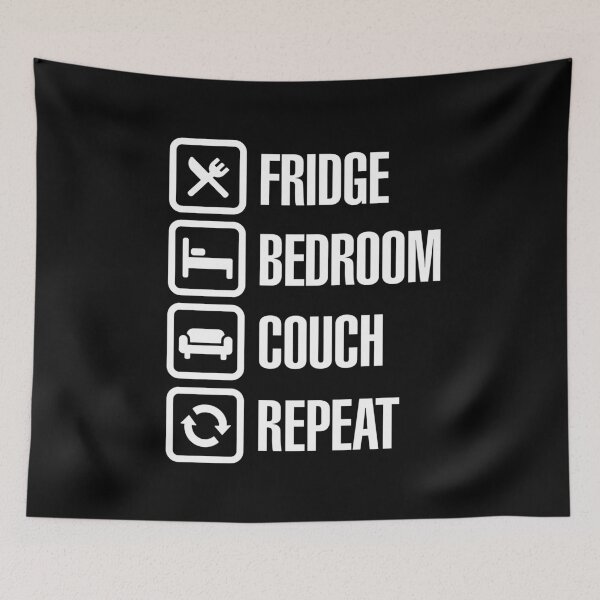 Item preview, Stay home!  Fridge bedroom couch repeat Covid 19 Coronavirus  designed and sold by LaundryFactory.