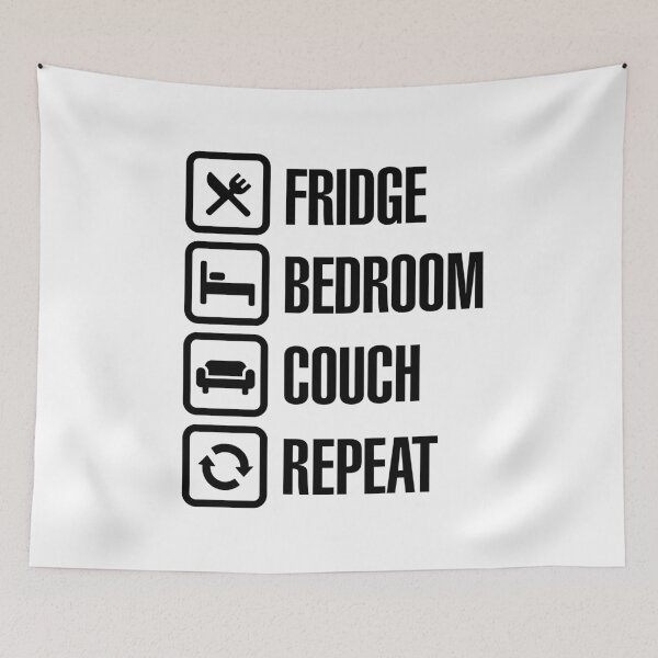 Item preview, Stay home! Corona Virus Fridge bedroom couch repeat  designed and sold by LaundryFactory.
