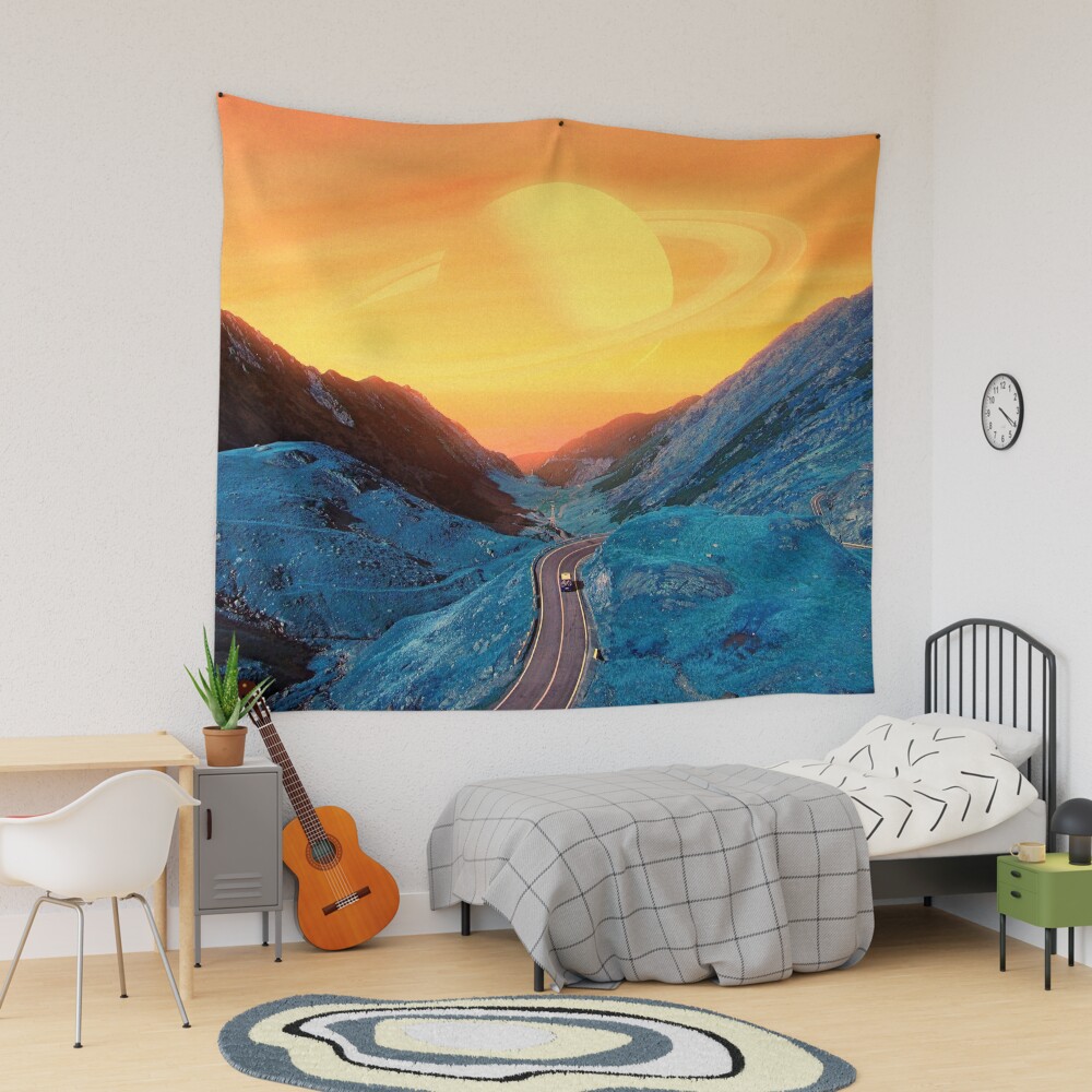 Blue discount mountain tapestry