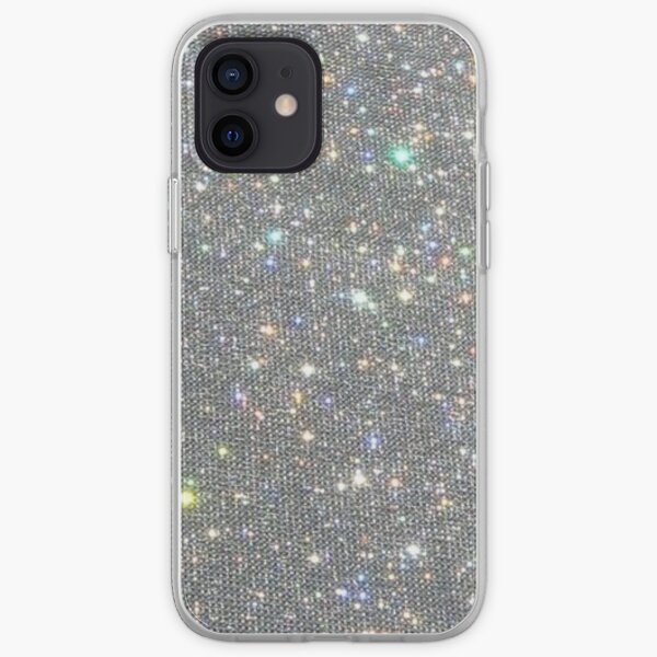 Silver Sparkle Glitter Design iPhone Soft Case