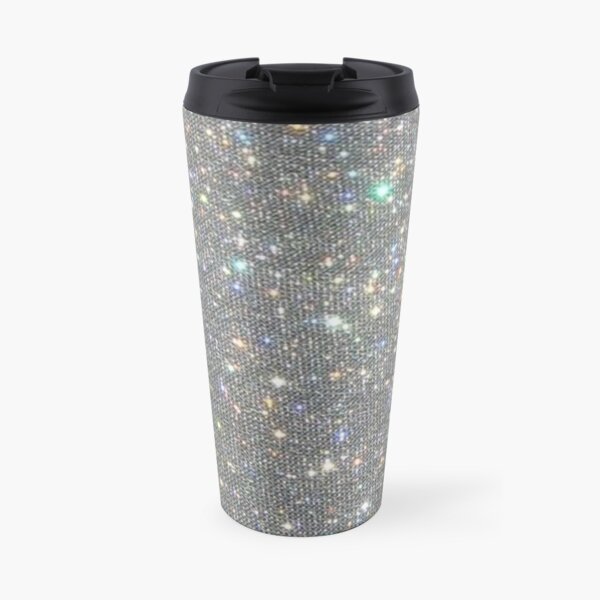 Silver Sparkle Glitter Design Travel Mug