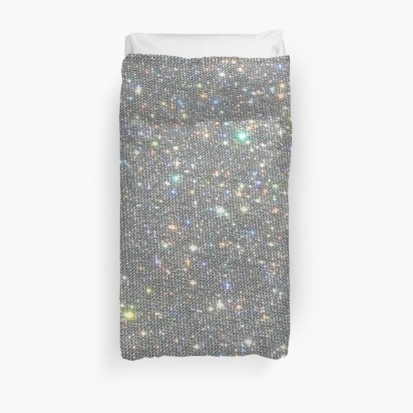 Silver Sparkle Glitter Design Duvet Cover