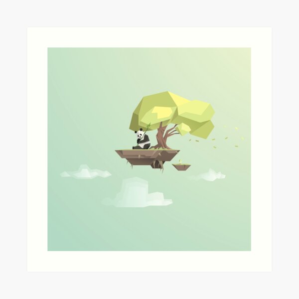 Poly Panda Bear Art Print