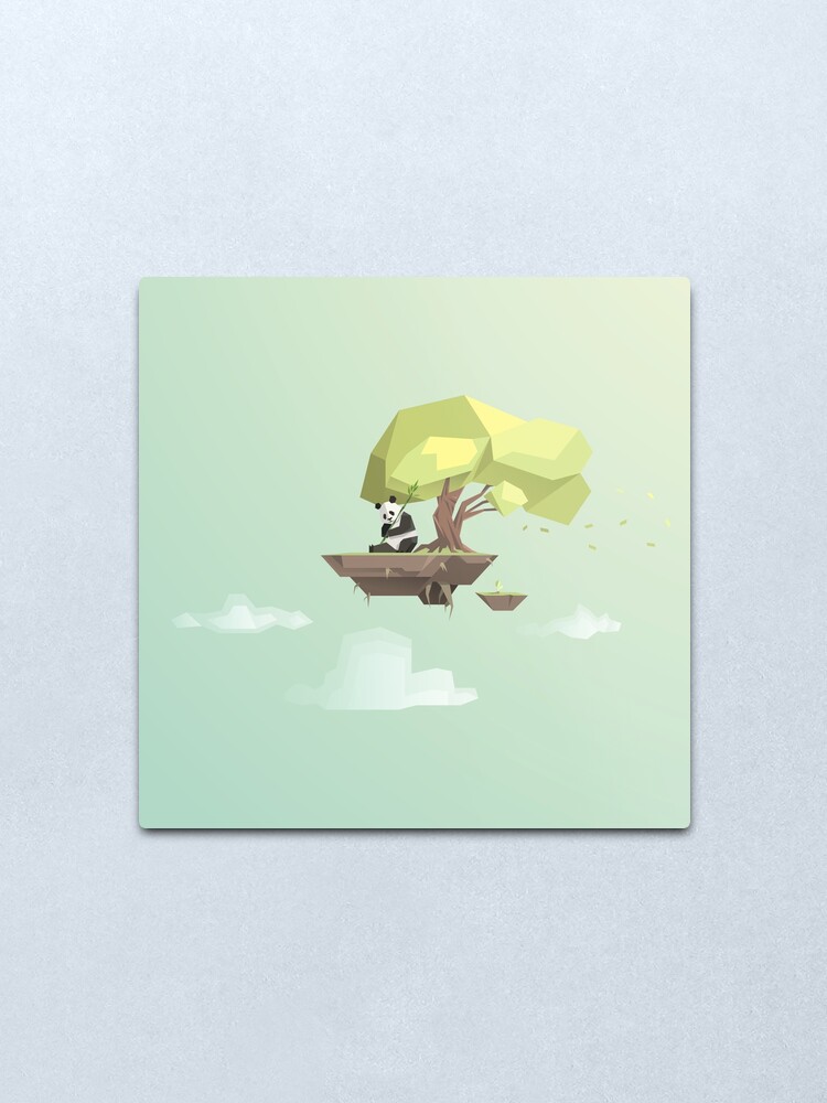Alternate view of Poly Panda Bear Metal Print