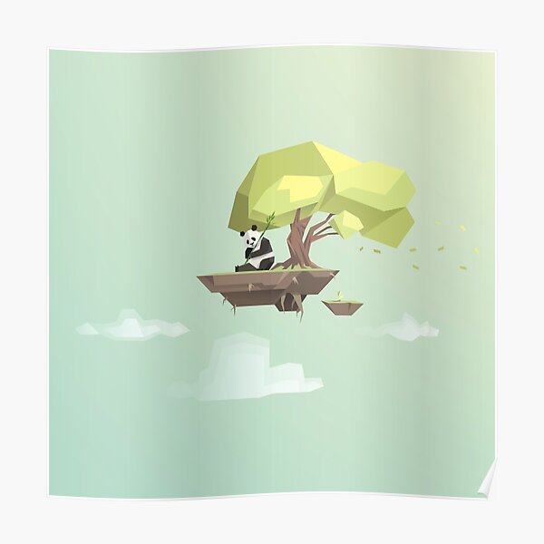 Poly Panda Bear Poster