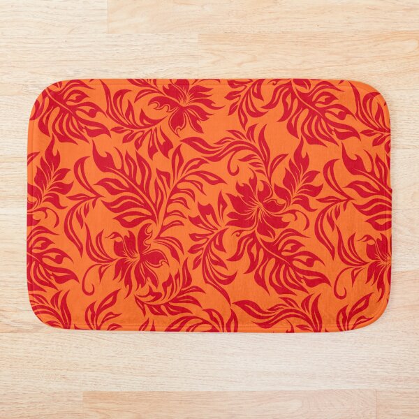 Aperçu de l'œuvre Waikiki Hibiscus Hawaiian Pareau Floral - Rouge et Orange créée et vendue par DriveIndustries.