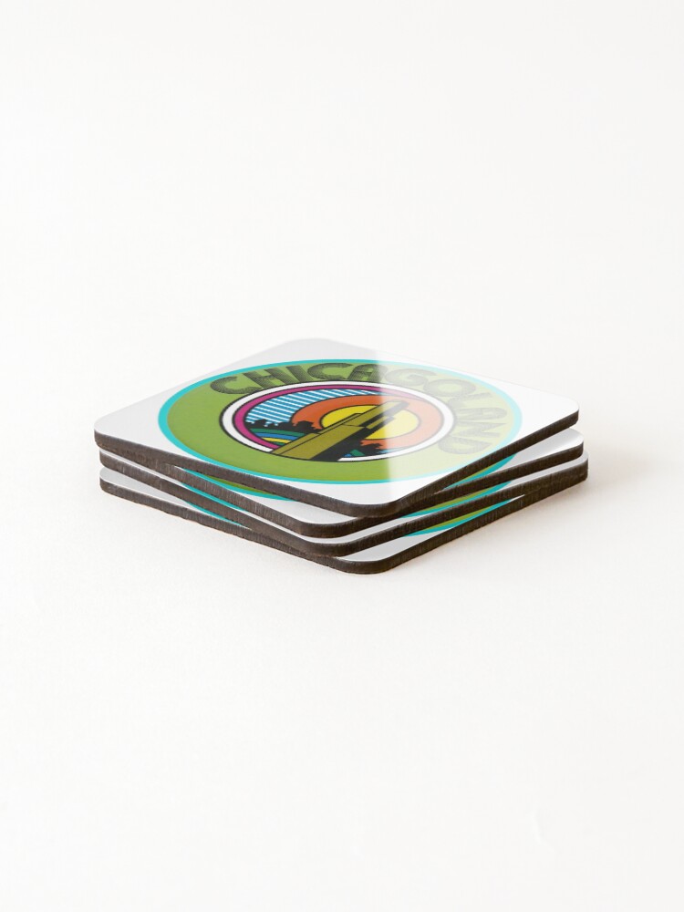 Thumbnail 4 of 5, Coasters (Set of 4), Chicago Sticker designed and sold by Retrorockit.