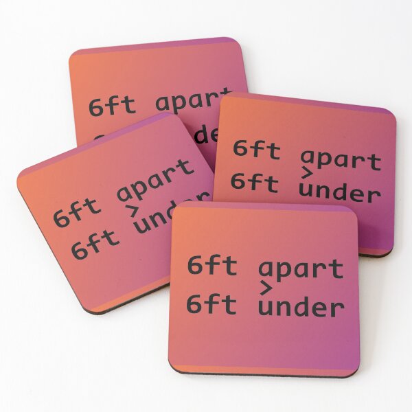 Item preview, 6 Feet Apart Greater Than 6 Feet Under  - Funny Face Masks designed and sold by ravishdesigns.