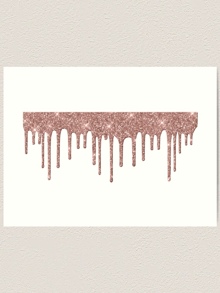 Rose Gold Candle Glitter Sparkle Drips Custom Text, Zazzle