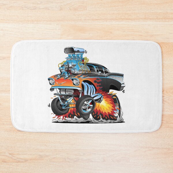 Item preview, Classic hot rod 57 gasser drag racing muscle car cartoon designed and sold by hobrath.