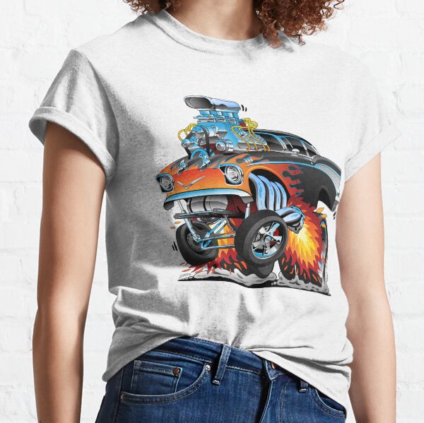Classic hot rod 57 gasser drag racing muscle car cartoon Classic T-Shirt