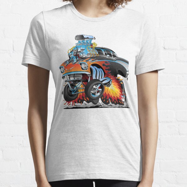 Classic hot rod 57 gasser drag racing muscle car cartoon Essential T-Shirt