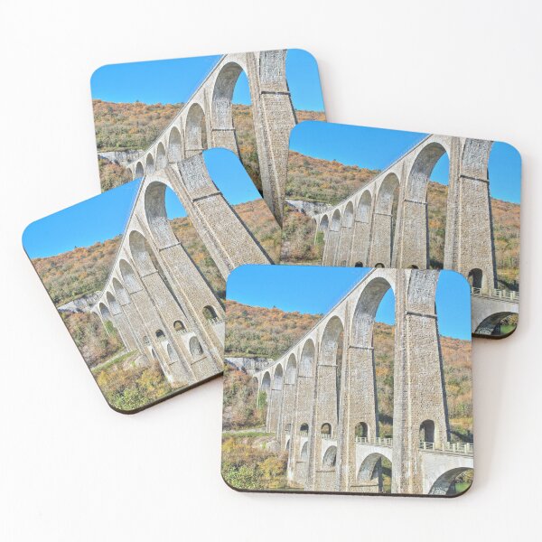 Item preview, French stone viaduct bridge in Rhone-Alpes region in autumn season designed and sold by Grégory DUBUS.
