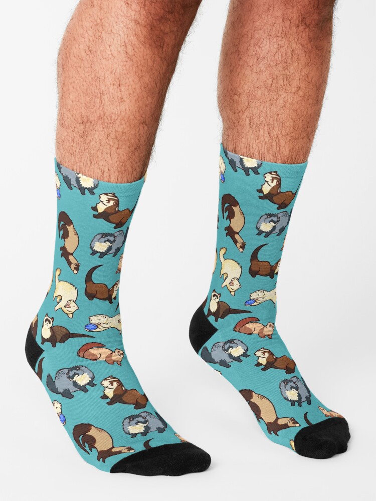 Alternate view of cat snakes in blue Socks