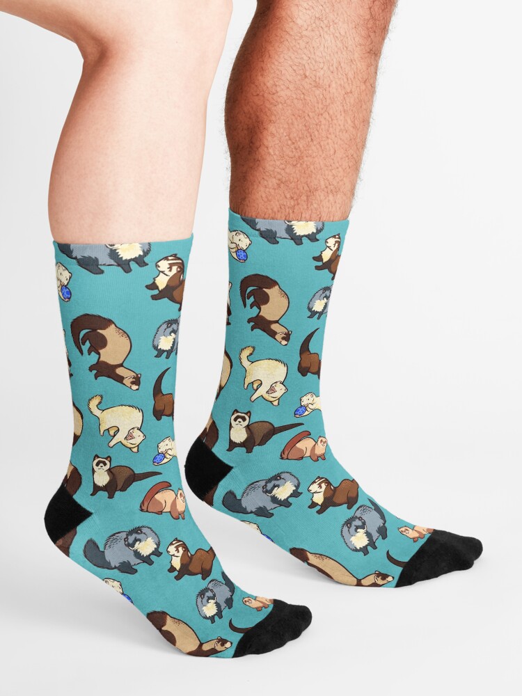 Alternate view of cat snakes in blue Socks
