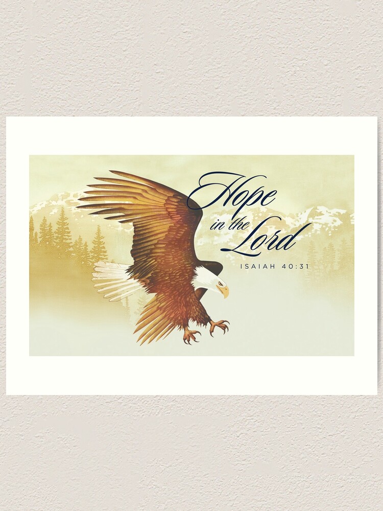 Thumbnail 1 of 3, Art Print, Eagle and Mountains - Hope in the Lord designed and sold by RickSchroeppel.
