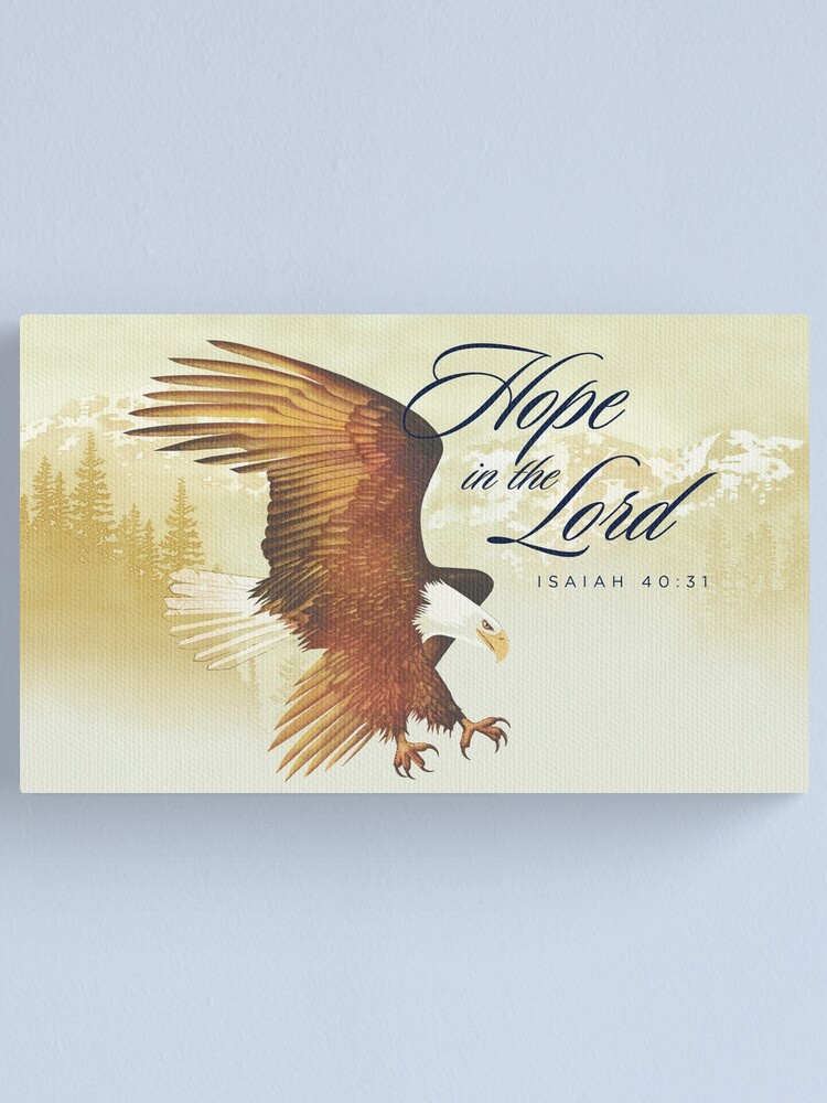 Thumbnail 1 of 3, Canvas Print, Eagle and Mountains - Hope in the Lord designed and sold by RickSchroeppel.