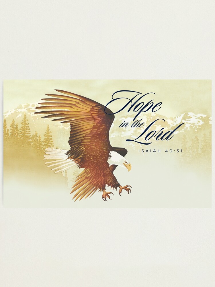 Thumbnail 1 of 3, Photographic Print, Eagle and Mountains - Hope in the Lord designed and sold by RickSchroeppel.
