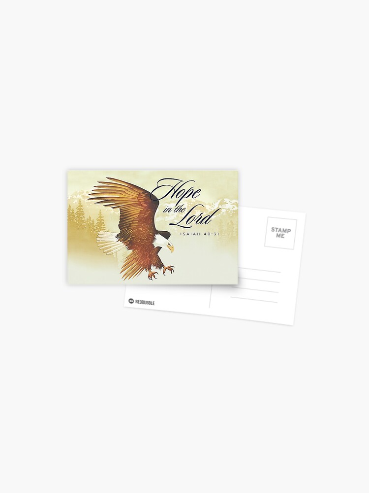 Thumbnail 1 of 2, Postcard, Eagle and Mountains - Hope in the Lord designed and sold by RickSchroeppel.