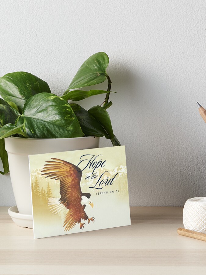 Thumbnail 1 of 2, Art Board Print, Eagle and Mountains - Hope in the Lord designed and sold by RickSchroeppel.