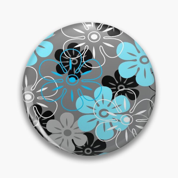 Item preview, Flower Rain Hawaiian Retro Floral - Gray, Turquoise and Black designed and sold by DriveIndustries.