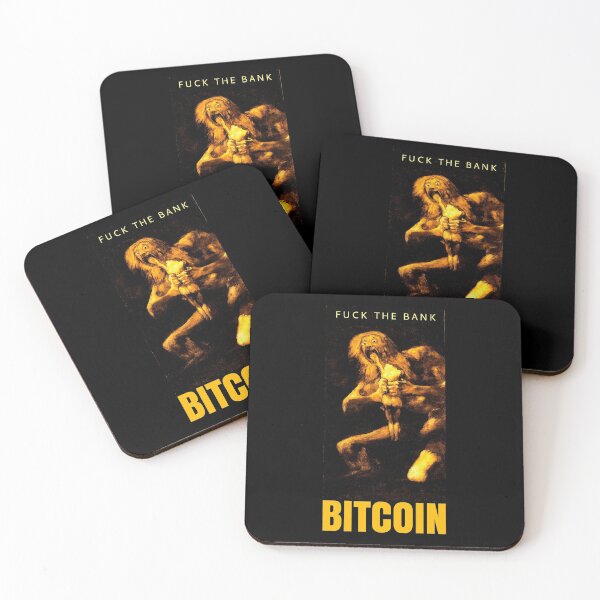 Item preview, Fuck the bank! - Buy Bitcoin! Black background. designed and sold by PrintPit.