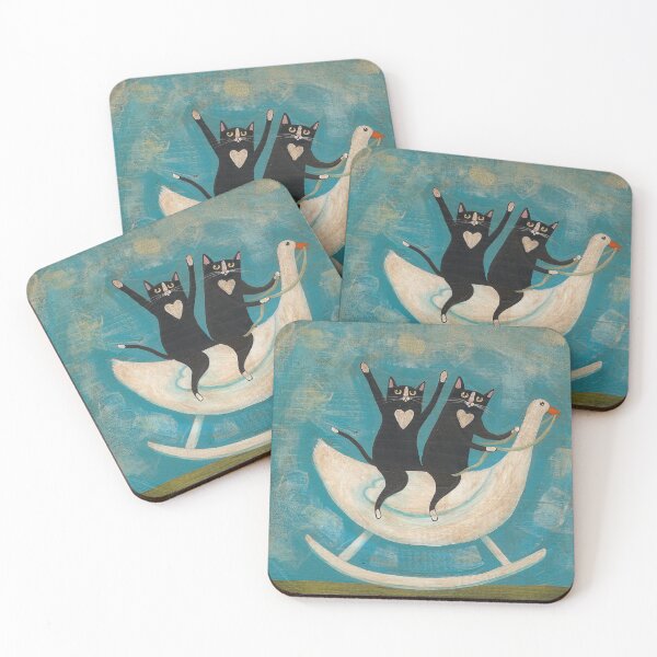 Item preview, Cat on a Rocking Goose designed and sold by KilkennyCat Art.
