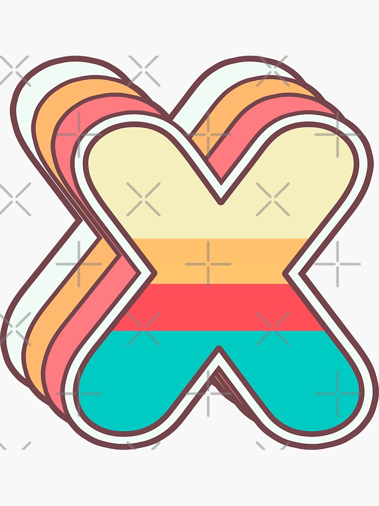 "Retro X" Sticker by Redbubble