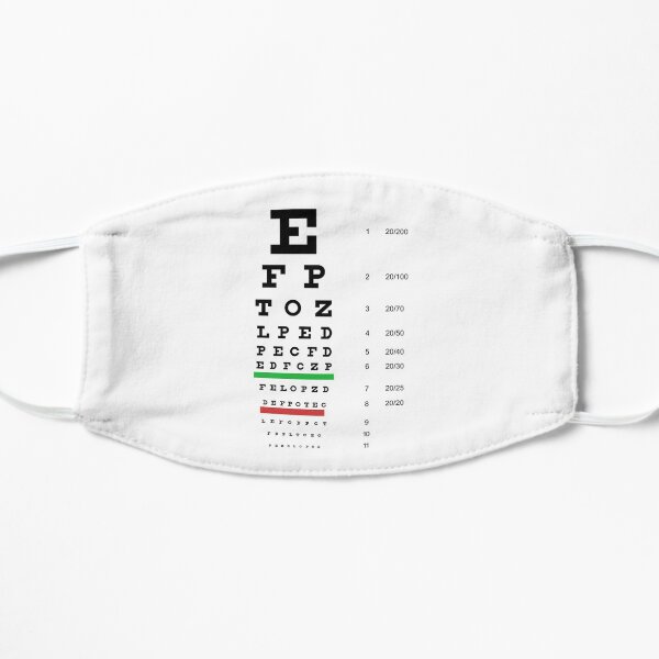 Eye Chart. Snellen Chart. Flat Mask