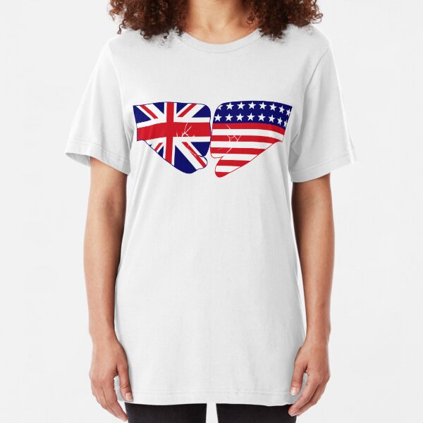UK & USA Fist Bump Patriot Flag Series Slim Fit T-Shirt