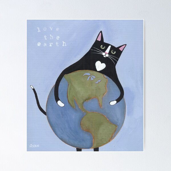 Item preview, Love The Earth Cat designed and sold by KilkennyCat Art.