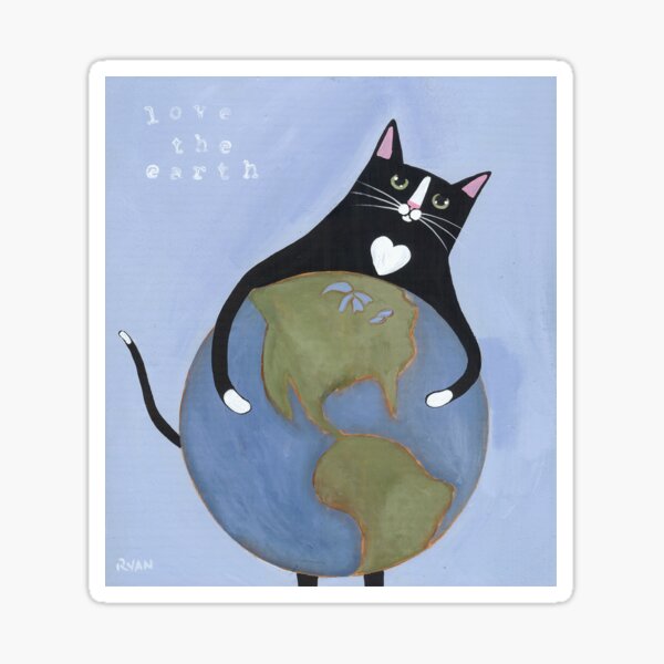 Item preview, Love The Earth Cat designed and sold by KilkennyCat Art.