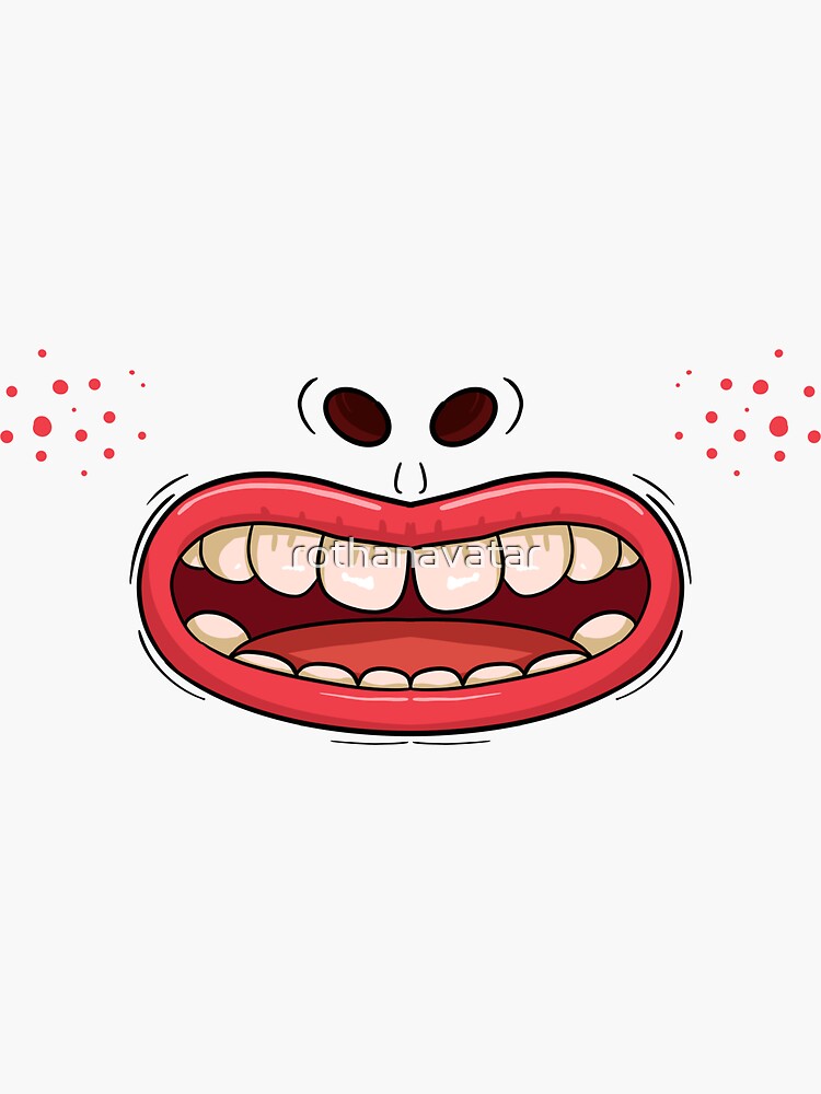 "Cartoon Mouth" Sticker for Sale by rothanavatar Redbubble