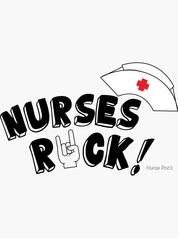 "Nurses Rock Awesome Design" Sticker by perfectstudio Redbubble