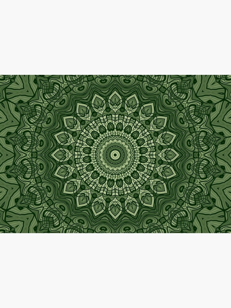 Green Kaleidoscope Mandala Arabesque Pattern by RootSquare