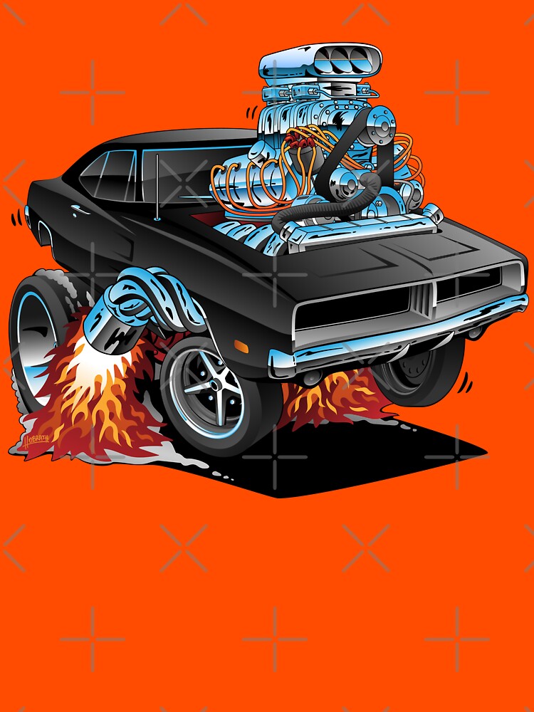 Classic 69 American Muscle Car Cartoon by hobrath