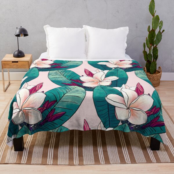 Artikelvorschau, Trendy tropische Plumeria Blumen grünes Laub Design entworfen und verkauft von InovArtS.