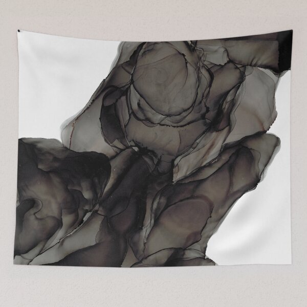 Item preview, Charcoal Flow Abstract: Original Alcohol Ink Painting designed and sold by herzart.