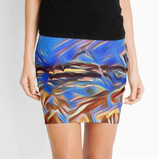 Holiday Dreaming 24 designed and created by (c) Janet Watson Art Mini Skirt
