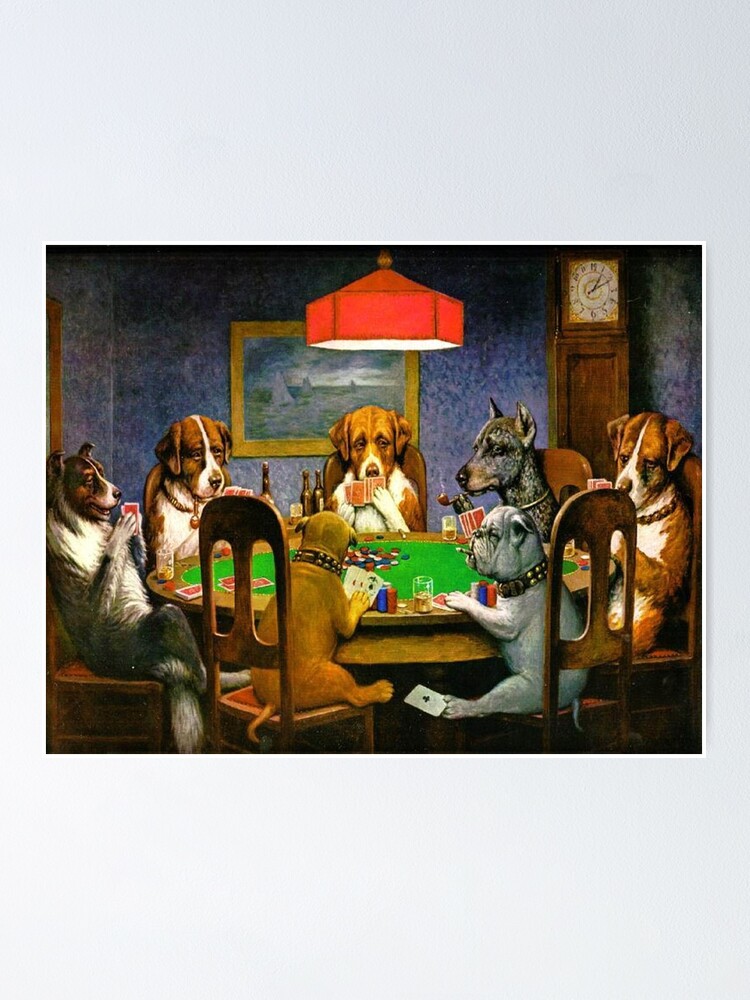 Perros jugando poker pintura original