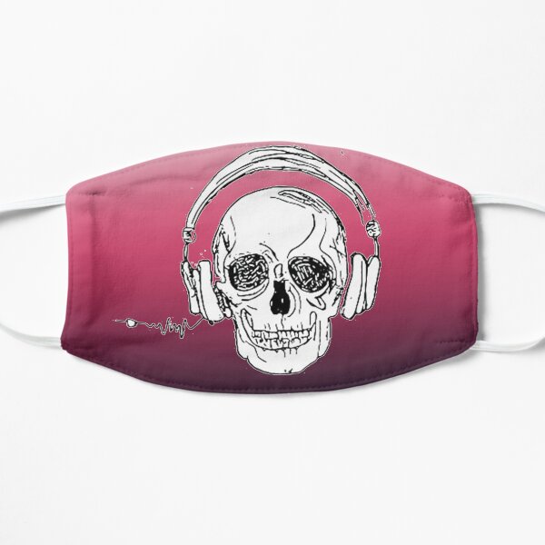 skull music heartbeat Flat Mask