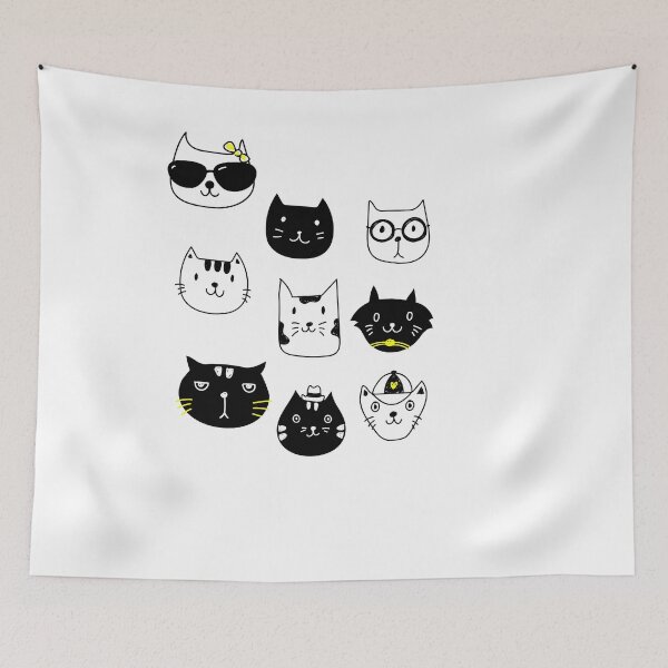 Item preview, black and white cat sticker designed and sold by anh04.